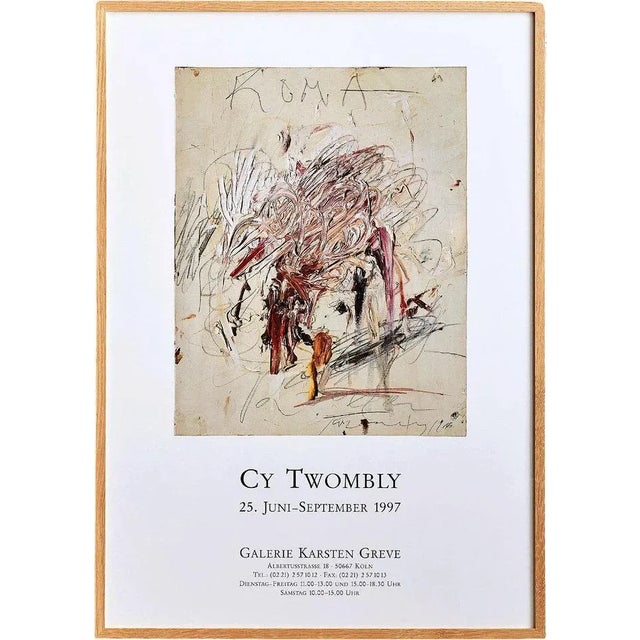 Cy twombly - galerie karsten greve, rare vintage exhibition poster, in excellent condition size: h 86 x w 61 x d 2.5 cm...