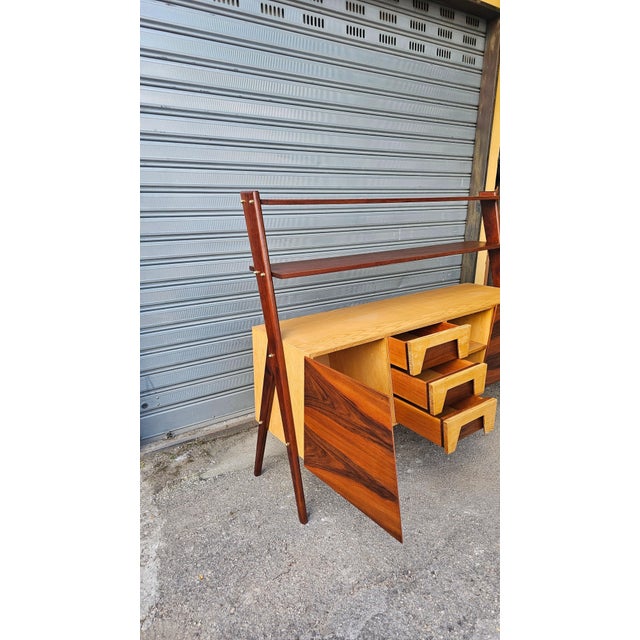 Wood Mid-Century Walnut and Ash Highboard, 1960s For Sale - Image 7 of 11