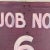 1960s Vintage Mid 20th Century Factory Sign "Job No. 6" in Pink & Purple For Sale - Image 5 of 7