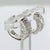 14k White Gold "Huggies" Earrings With Baguettes & Round Diamonds, A Pair For Sale - Image 4 of 6