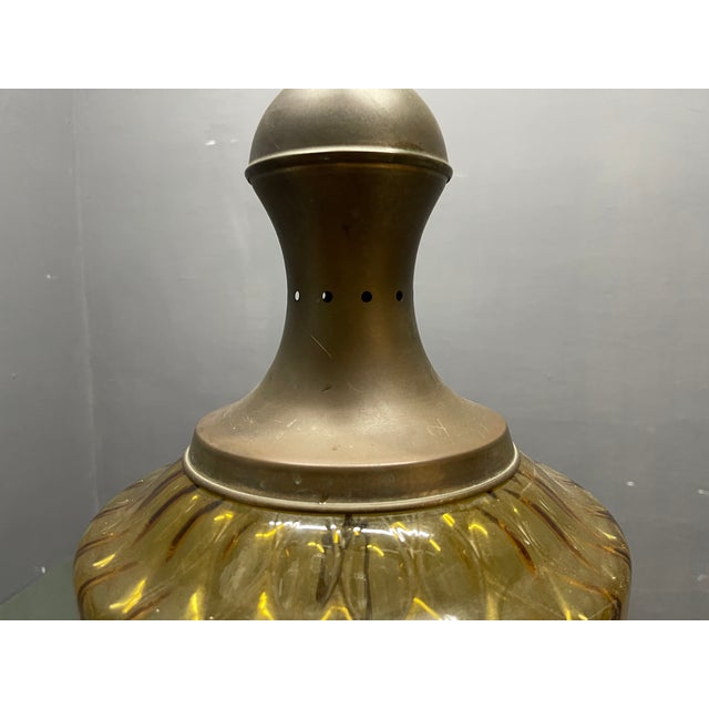 Vintage Amber Glass Pendant Light, 1960s For Sale - Image 4 of 12