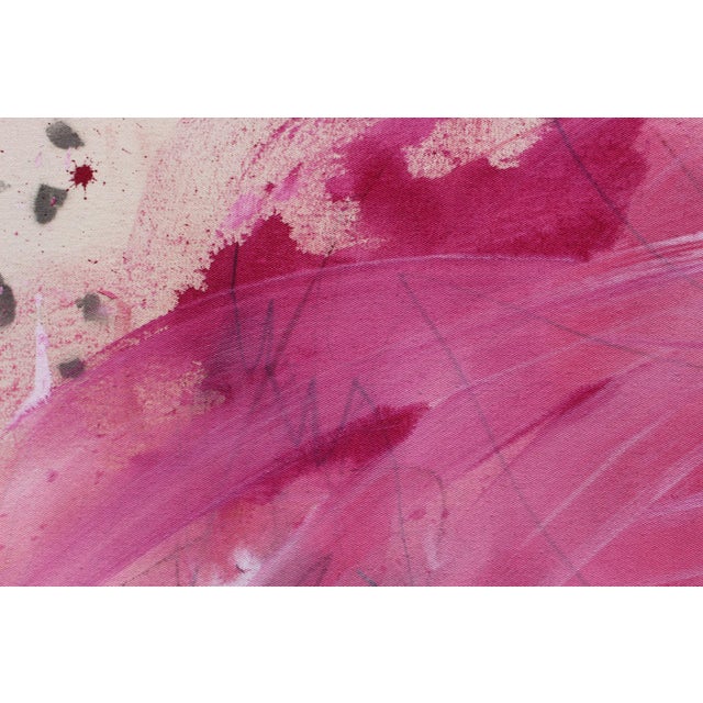 Dark Pink Contemporary Abstract Mixed Media on Raw Canvas "Choose Love Iii" by Daniela Schweinsberg For Sale - Image 8 of 10