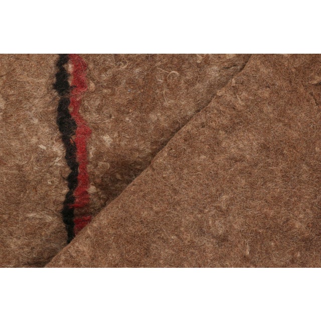 Textile Vintage Felted Rug in Brown With Geometric Pattern by Rug & Kilim For Sale - Image 7 of 7