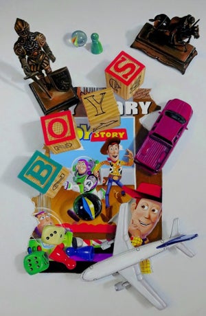 Cherished Playthings by Irene Georgopoulou | Pastel on paper Still life of toys and play items.