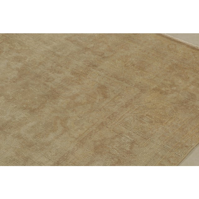 Antique Oushak Rug in Gold and Beige, With Floral Patterns, From Rug & Kilim For Sale In New York - Image 6 of 8