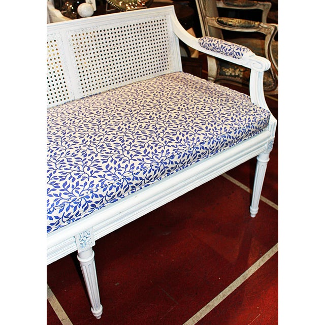 1920s French Louis XVI Style Caned Sette Bench For Sale - Image 14 of 16