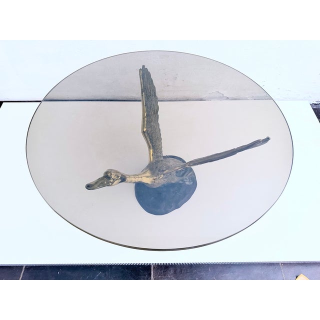 Metal Hollywood Regency Swan Metal Coffee Table, 1960s For Sale - Image 7 of 16