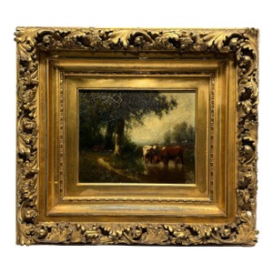 William Hart (American, 1823–1894) "Cattle at the Water's Edge" Oil on Canvas