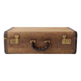Vintage 1950s Jc Higgins Tweed Suitcase For Sale