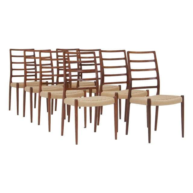 Model No. 82 Dining Chairs by Niels Otto (N. O.) Møller for J. L. Møllers, 1960s, Set of 8 For Sale