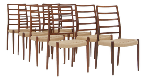 Model No. 82 Dining Chairs by Niels Otto (N. O.) Møller for J. L. Møllers, 1960s, Set of 8