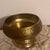 This vintage mid century South Korean brass pedestal bowl. Embossed with geometric and brutalist style pattern. Bowl is 10...