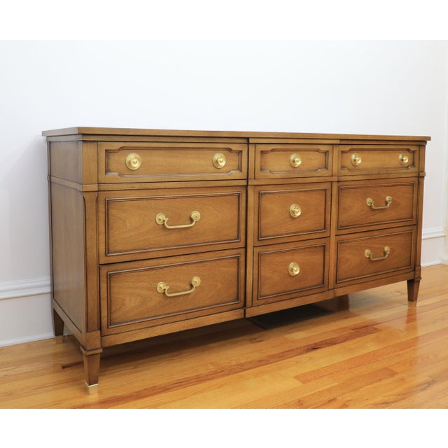 Mid-Century Modern 1960's Drexel Triune 9 Drawer Dresser With Mirror For Sale - Image 3 of 13