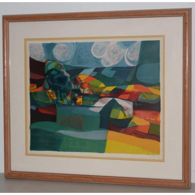 Printmaking Materials Marcel Mouly Rolling Hills Landscape Color Lithograph S/N For Sale - Image 7 of 7