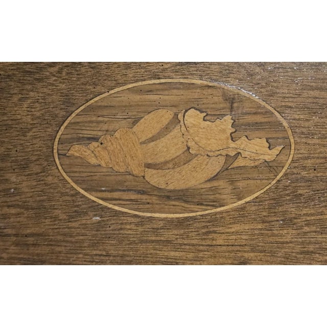 Late 20th Century Late 20th Century Baker Mahogany Federal Style Shell Inlay Occasional Table For Sale - Image 5 of 7