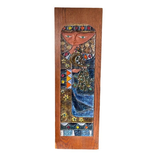 Ceramic Madonna Painting by Alain di Bin, 1960s For Sale