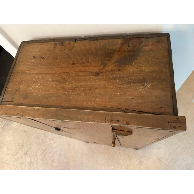 Antique Shenandoah Valley Yellow Pine Jelly Cupboard With Vintage Stenciling For Sale - Image 4 of 8
