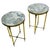 Metal Circular Side Tables in Brass with Oxyde Mirror Tops, 1950s, Set of 2 For Sale - Image 7 of 7