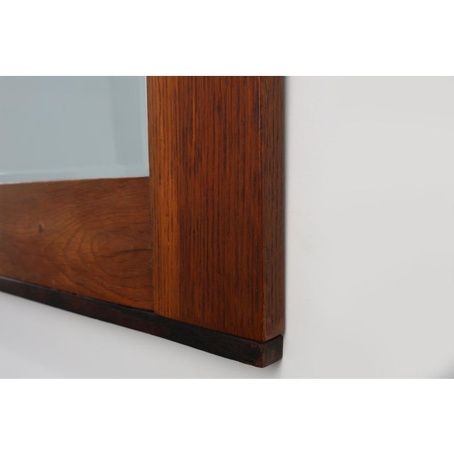 Dutch Amsterdam School Style Oak Mirror, 1890s For Sale - Image 6 of 11