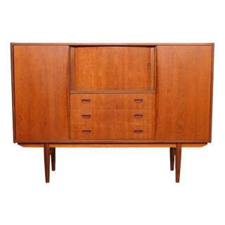 Vintage Danish Highboard in Teak For Sale