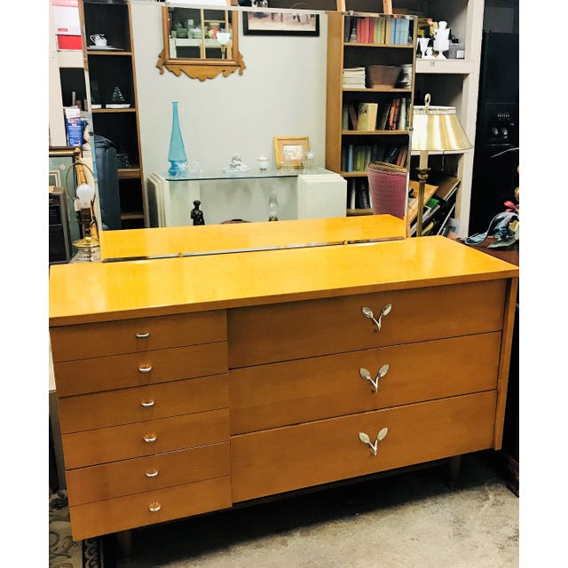 MidCentury Modern Huntley Blonde Wood Lowboy Dresser Chairish
