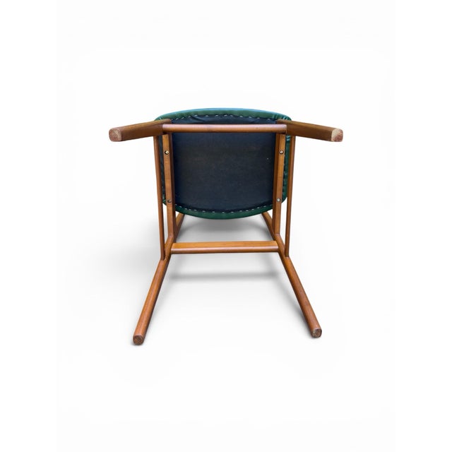 Wood Pair of Mid-Century Modern Danish Teak Chairs by Sax – Rich Green Upholstery For Sale - Image 7 of 11