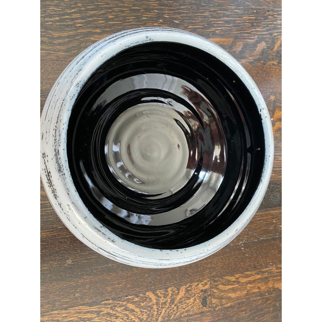 Italian Mid 20th Century Italian Ceramic White Gold and Black Bowl For Sale - Image 3 of 7
