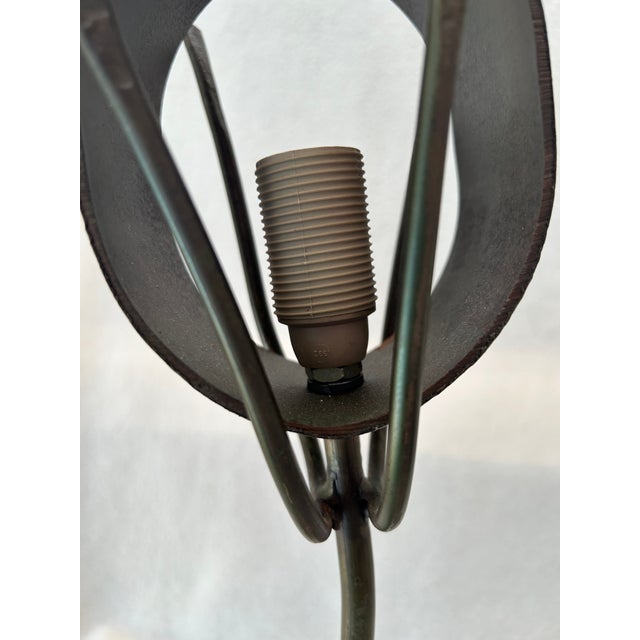 Antique Bronze Industrial Brutalist Sculptural Table Lamp For Sale - Image 9 of 10