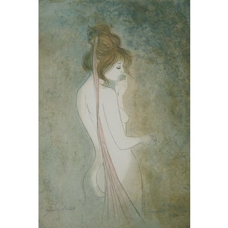 Bernard Charoy, Dominique au ruban, Nude, Lithograph For Sale