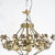 Antique French Fleur-de-Lis Design Brass & Jeweled Twelve-Light Chandelier 1930 For Sale - Image 10 of 12