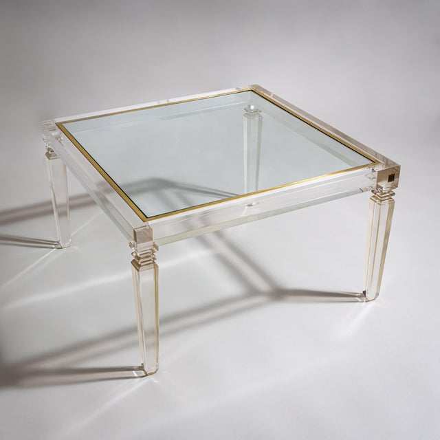 1990s Square Acrylic Glass Coffee Tables from Fabianart, Rome, Italy, Late 20th Century, Set of 2 For Sale - Image 5 of 8
