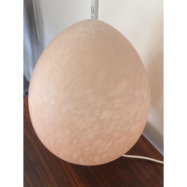 Vintage Egg-Shaped Pink Vianne Glass Lamp, 1970s For Sale - Image 11 of 17