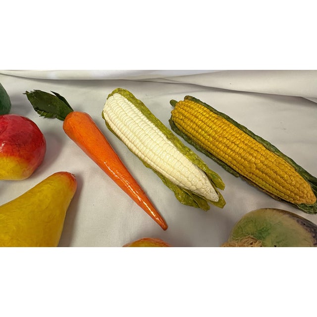 Vintage Realistic Hand Crafted Papier Mâché Fruits and Vegetables- Set of 25 For Sale - Image 12 of 18