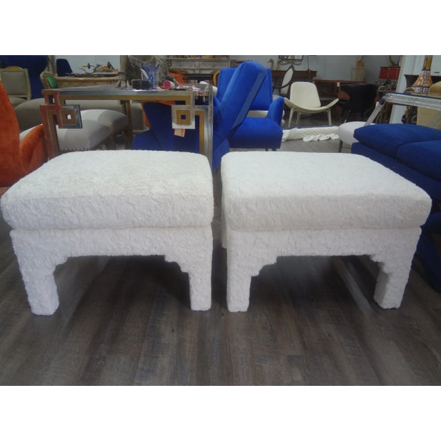 Hollywood Regency Pair of Billy Baldwin Style Parsons Ottomans For Sale - Image 3 of 11
