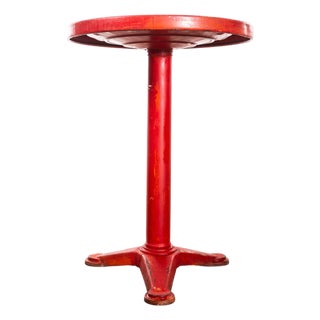 Round Red Side Table from Tolix, 1950s For Sale