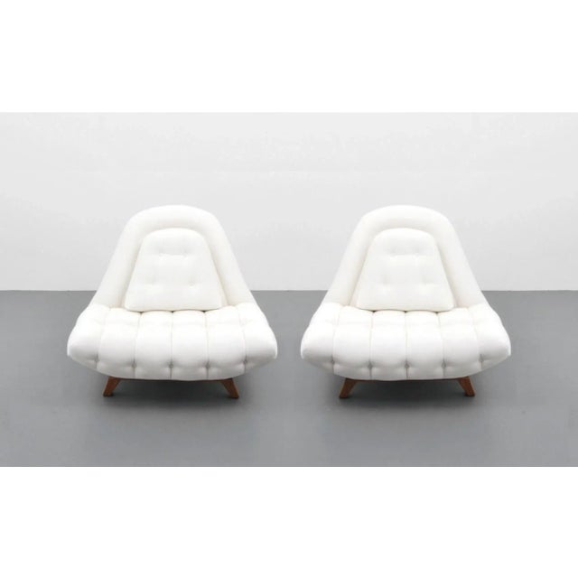 Mid-Century Modern Adrian Pearsall 'Gondola' Button-Tufted Chairs for Craft Associates - A Pair For Sale - Image 3 of 7
