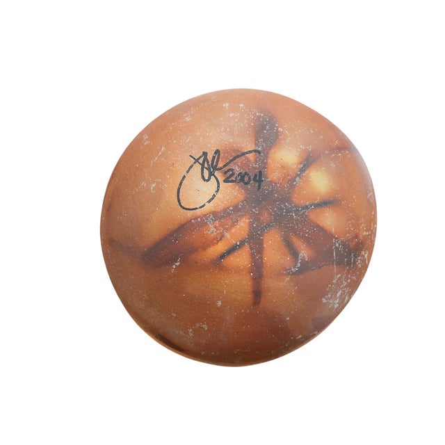 Ceramic Handmade Signed Terracotta Bowl / Primitive Studio Pottery Vessel For Sale - Image 7 of 9