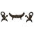 Wrought Iron Fireplace Andirons and Log Basket, Early 20th Century, Set of 3 For Sale - Image 6 of 6