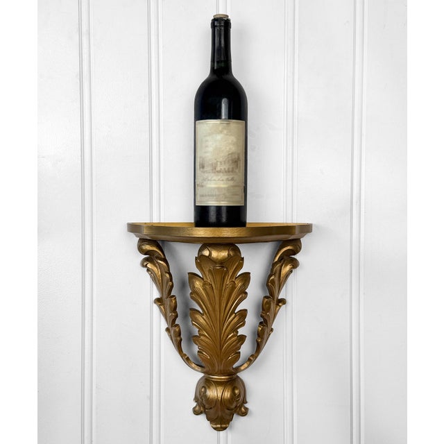 Hollywood Regency Vintage Hollywood Regency Rococo Gold Wreath Wall Shelf For Sale - Image 3 of 7