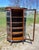 Antique Quartersawn Oak Leaded Curved Glass China Cabinet With Claw Feet 1920s For Sale - Image 9 of 18