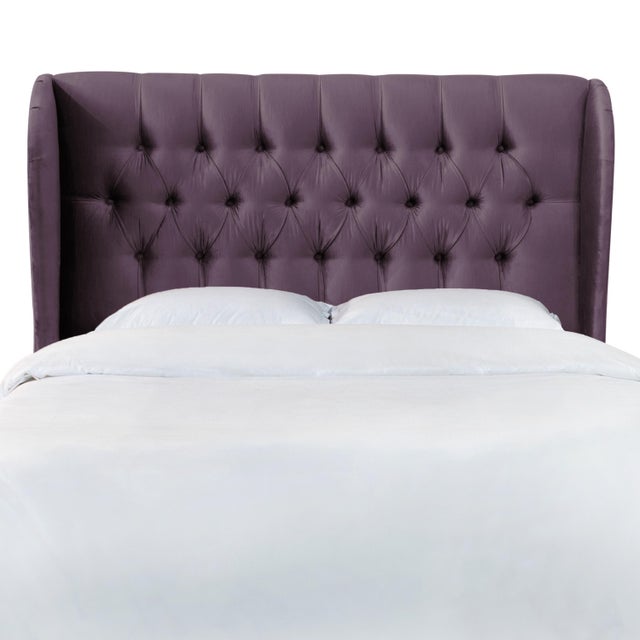 King Tufted Wingback Headboard in Majestic Plum Chairish