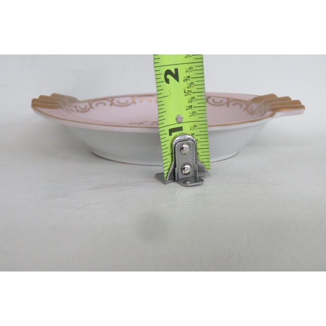 Pastel Pink Porcelain Ashtray With Gold Details and Courting Couple Motif 4870b For Sale - Image 9 of 10