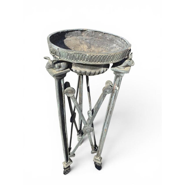 Gray Greco-Roman Style Bronze Pedestals, Naples, 1950s, Set of 2 For Sale - Image 8 of 10