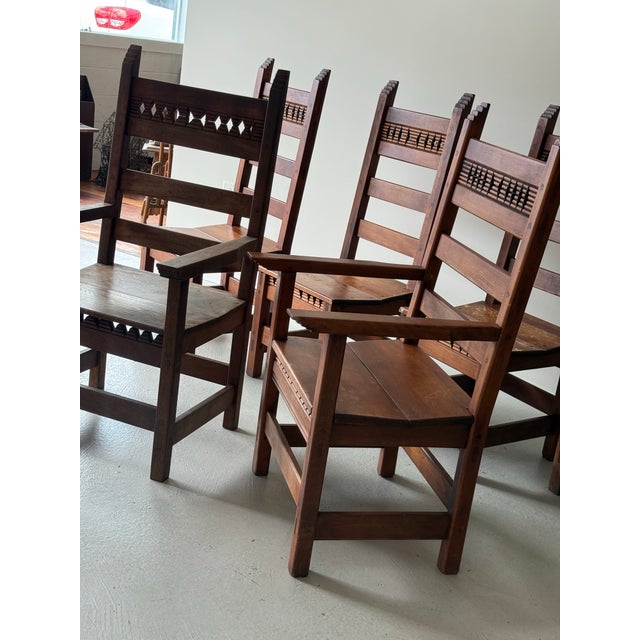 Vintage Set of Six Studio Craft Dining Chairs For Sale - Image 4 of 12