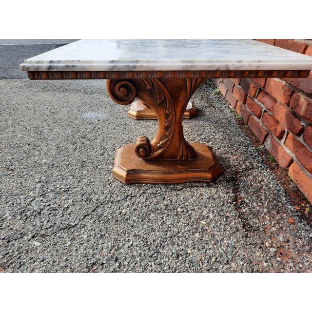 Mid 20th Century Italian Marble Top Side Tables - Set of 2 For Sale - Image 9 of 13