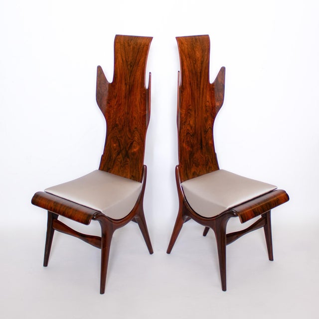 Pair of 1950s Flame Dining chairs by Dante la Torre for Pozzi, Italy For Sale - Image 10 of 18
