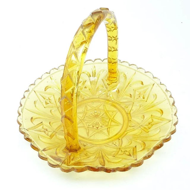 Art Nouveau Basket from Ząbkowice Glassworks, Poland, 1930s, in Very Good conditions. Designed 1920 to 1949 I have...