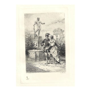Emile Boilvin, The Hercules Mesquin, Etching, 1882 For Sale