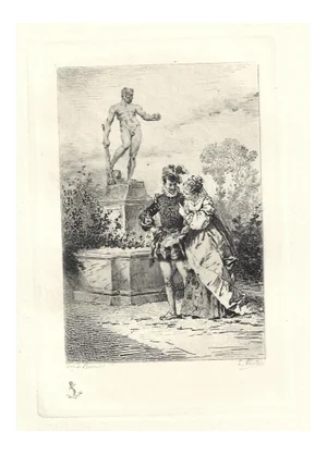 Emile Boilvin, The Hercules Mesquin, Etching, 1882