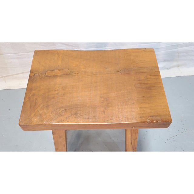 Late 20th Century Late 20th Century Pair of Hardwood Stools For Sale - Image 5 of 7